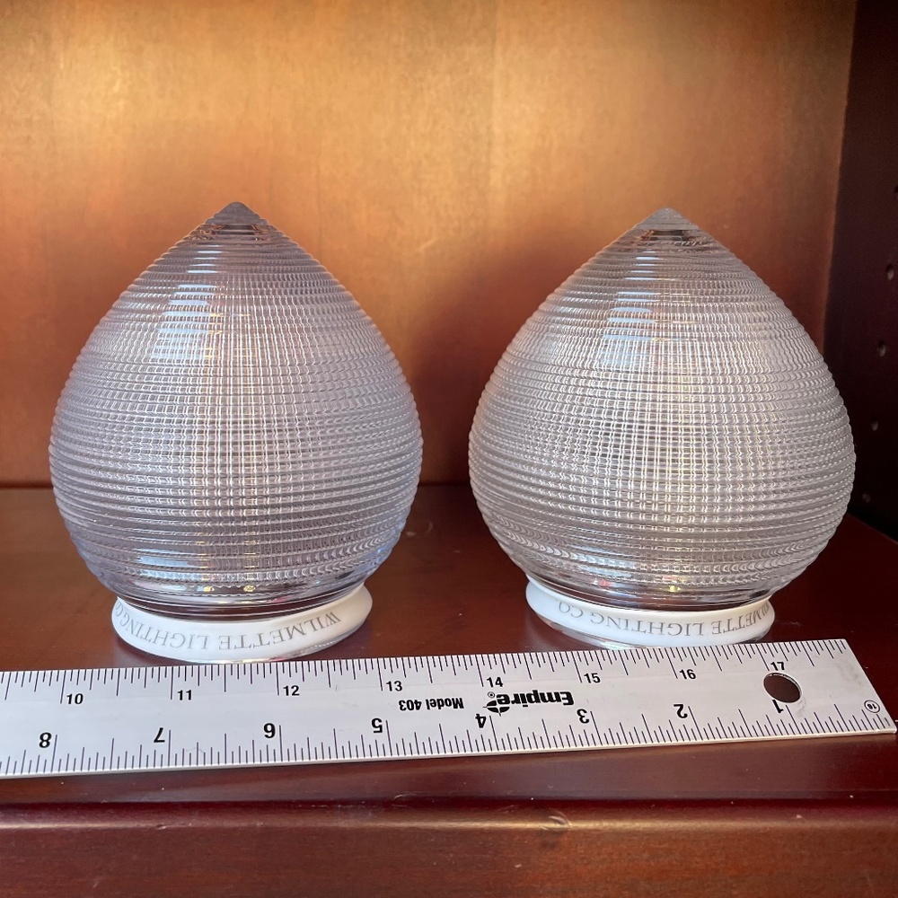 Holophane Acorn Shade Clear Glass Teardrop Light Covers - Picture 2 of 12